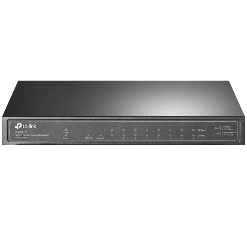TP-LINK TL-SG1210P 10-portový gigabitový stolní switch s 8-portovým PoE +