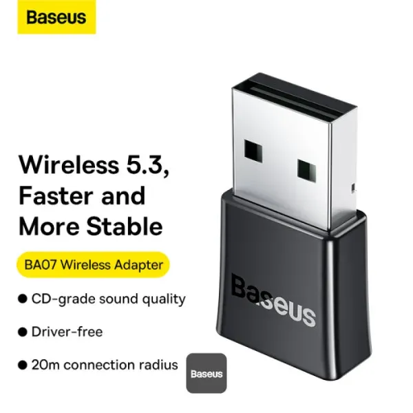 Baseus bezdrátový bluetooth adaptér BA07 černý