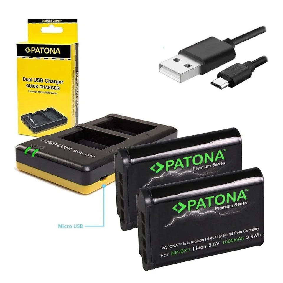 PATONA nabíječka Foto Dual Quick Sony NP-BX1 + 2x baterie 1090mAh USB