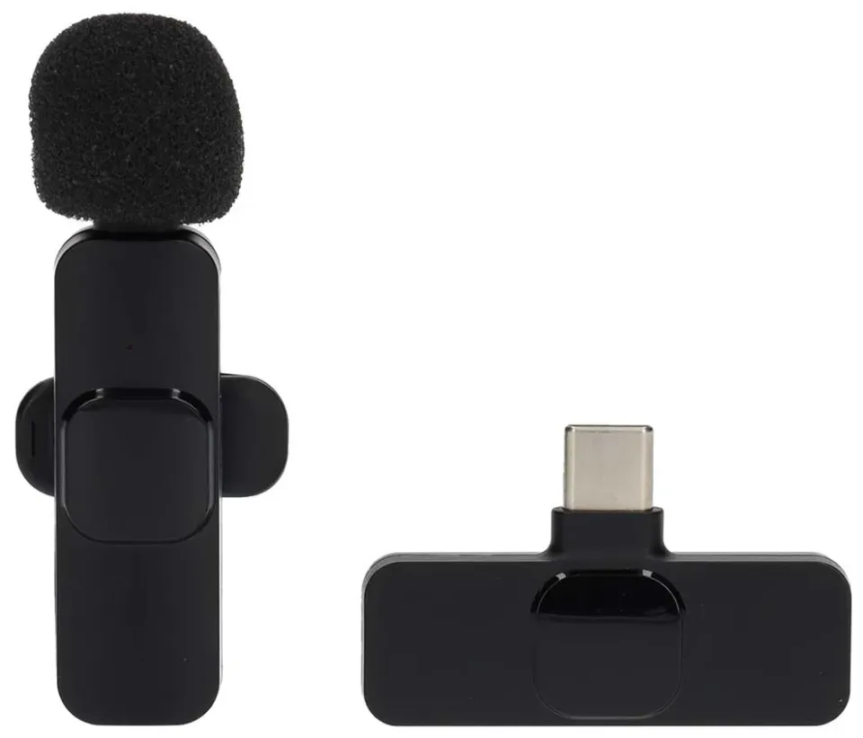 NEDIS bezdrátový mikrofon/ pro notebook / Smartphone / Tablet/ vypínač/ USB-C zásuvka/ kabel 1,8m/ černý