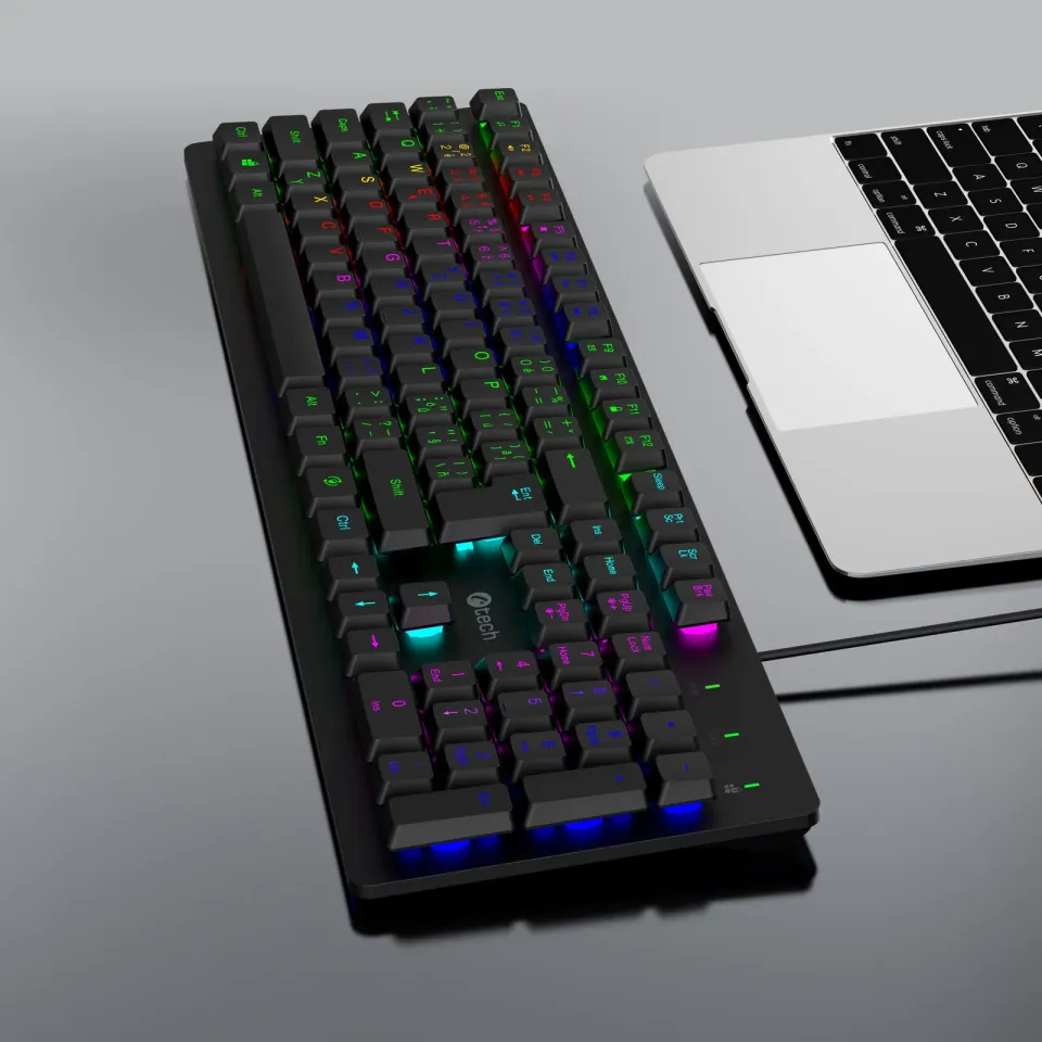 C-TECH Klávesnice Riven, Drátová USB, černá