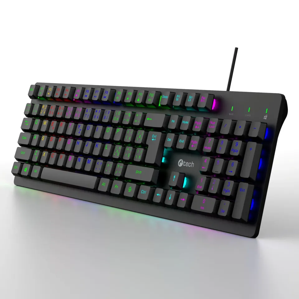 C-TECH Klávesnice Riven, Drátová USB, černá