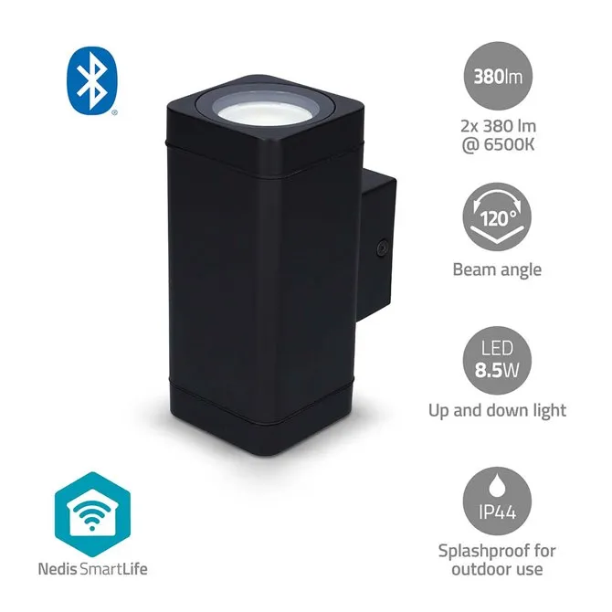 Nedis BTLOW05RGBW - Venkovní světlo Smartlife| 760 lm | Bluetooth® | 8.5 W | Tep