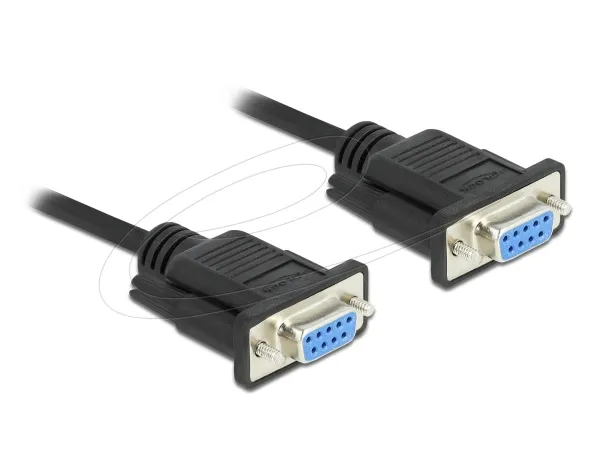 Delock Sériový kabel RS-232 D-Sub 9, ze zásuvky na zásuvku, null modem s krytem