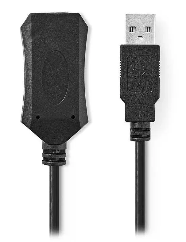 NEDIS prodlužovací aktivní kabel USB 2.0/ zástrčka USB-A - zásuvka USB-A/ černý/ bulk/ 10m