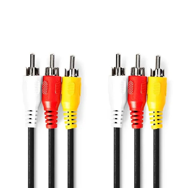 Nedis CVGL24300BK15 - Kompozitní Video kabel | 3x RCA Zástrčka | 3x RCA Zástrčka