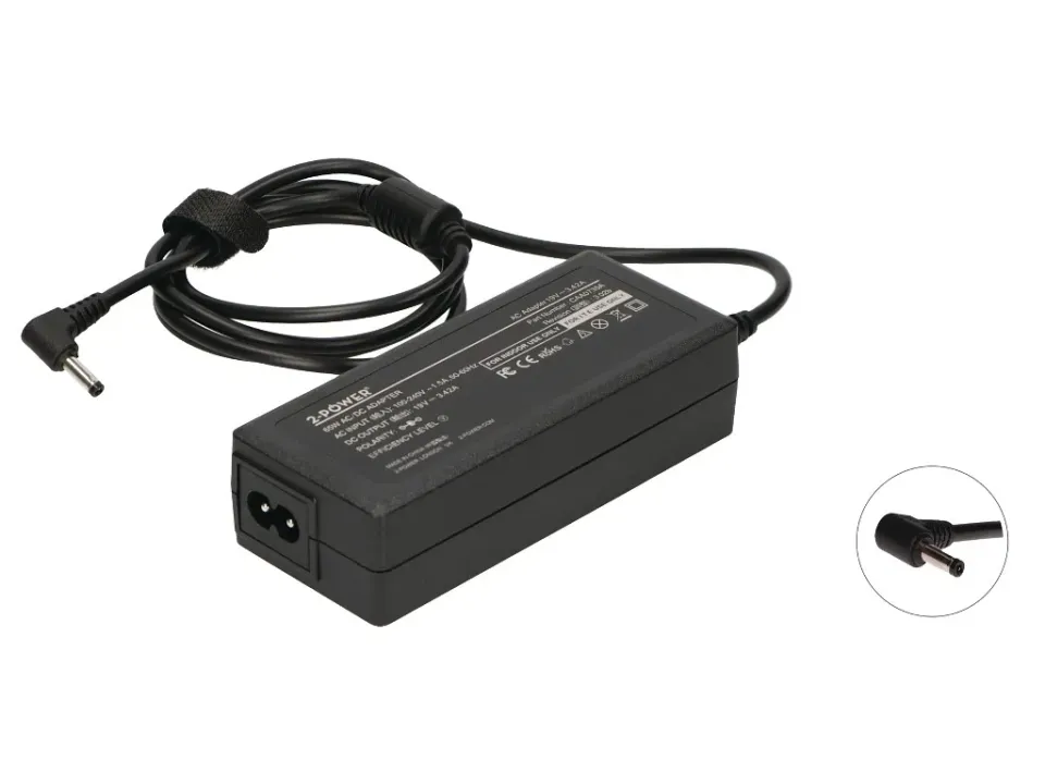 2-Power Ideapad 520-15IKB 80YL AC Adapter 19V 3.42A 65W 4.0mm x 1,7mm