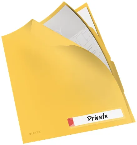 LEITZ Třídící desky Cosy A4, neprůhledný PP, 3 ks, teplá žlutá