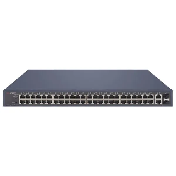 Hikvision DS-3E1552P-SI - Smart managed switch 48x Gb PoE + 2x Gb RJ45 + 2x SFP Uplink, 470W