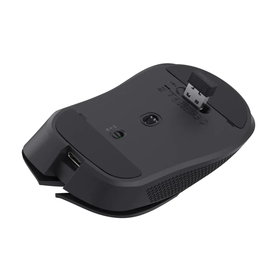 TRUST bezdrátová myš GXT 931 Ybar Wireless, Bezdrátová RF 2.4GHz, USB-C, Černá