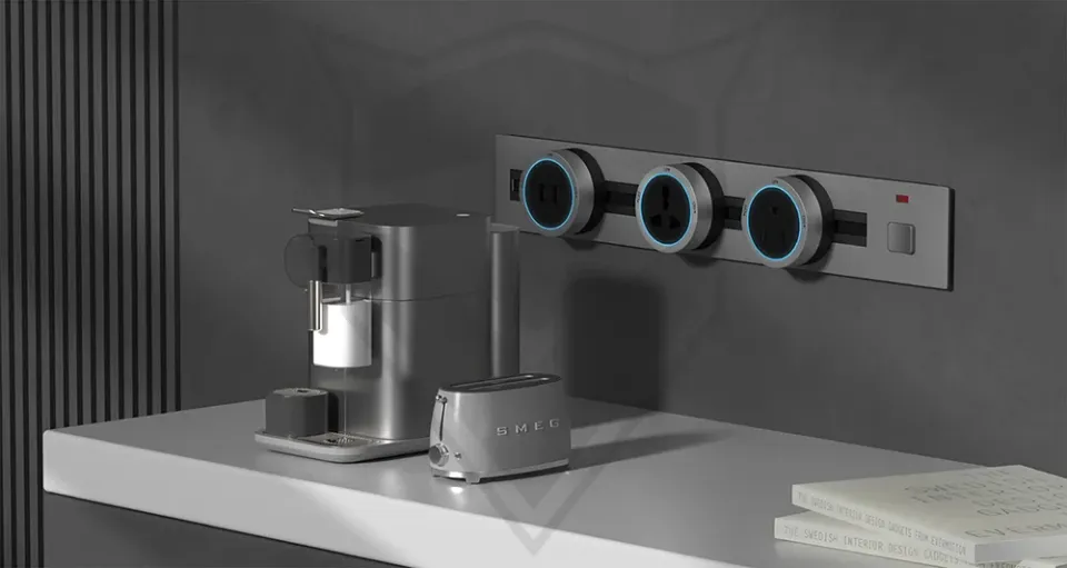Zásuvková lišta - povrchová Viking LP60G/230V,50Hz/60cm délka/šedá/až 7 modulů/IP20/hliník/povrchová