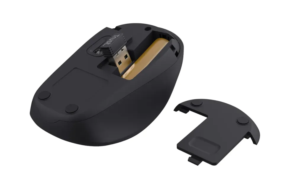 TRUST YVI+/Kancelářská/Optická/Pro praváky/1 600 DPI/Bezdrátová USB/Modrá