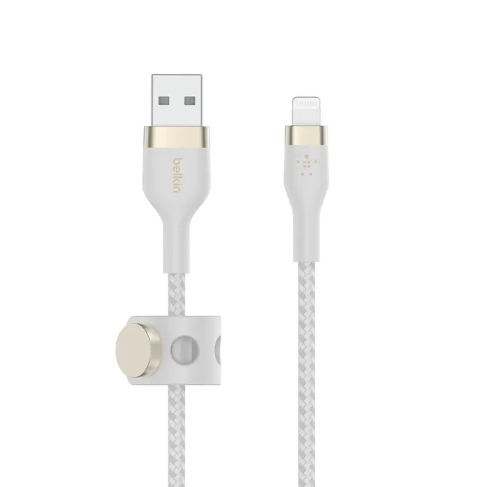 Belkin BOOST CHARGE Lightning/USB-A kabel, 1m, bílý - odolný PRO Flex