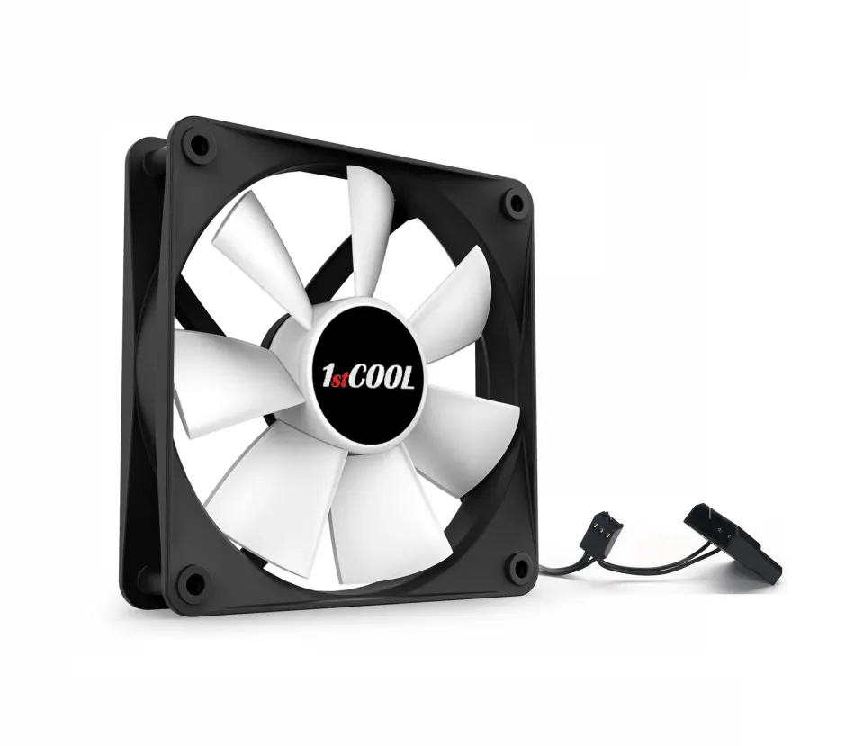 1stCOOL ventilátor SILENT 12CM FAN Black White, 120x25mm (bílé lopatky)