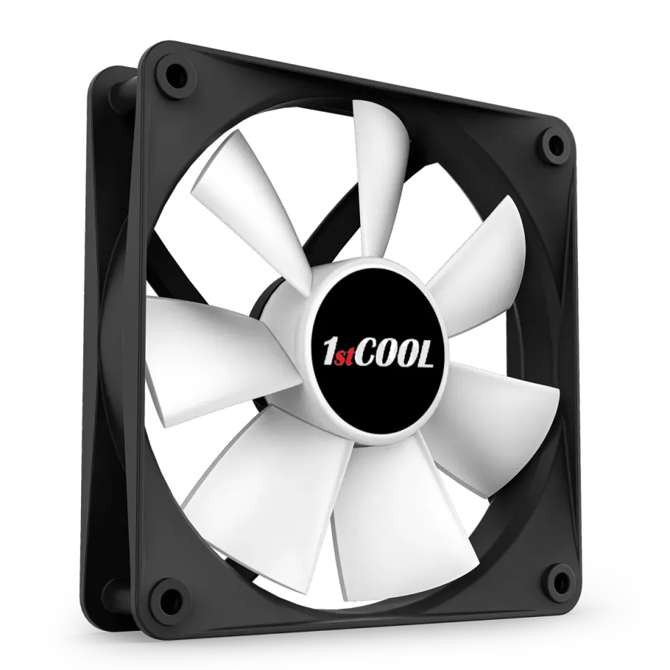 1stCOOL ventilátor SILENT 12CM FAN Black White, 120x25mm (bílé lopatky)