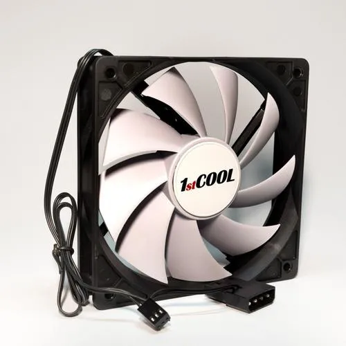 1stCOOL ventilátor SILENT 12CM FAN Black White, 120x25mm (bílé lopatky)