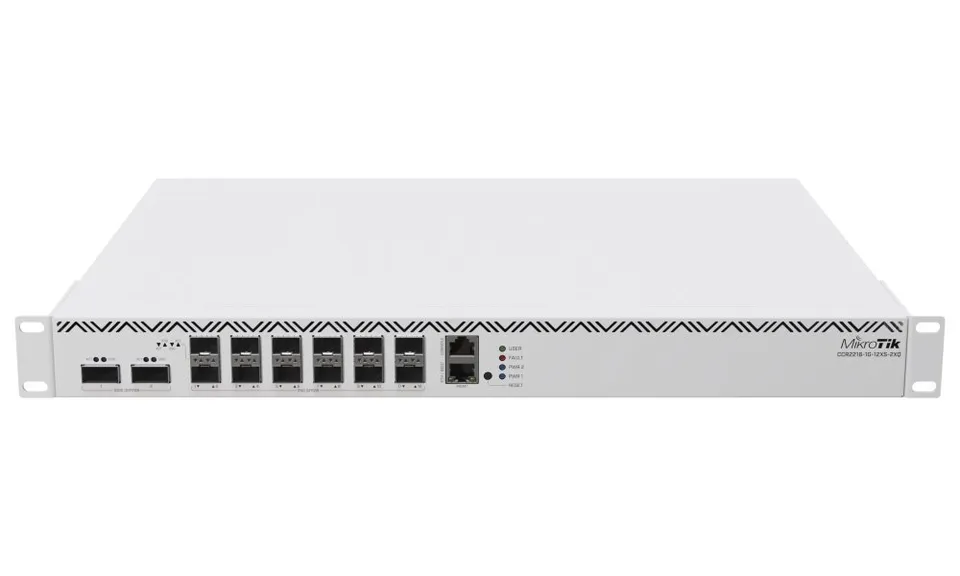 Mikrotik CloudCoreRouter CCR2216-1G-12XS-2XQ, 16x 2000MHz CPU, 16 GB RAM, 1x Gbit LAN, 12x SFP28, ...