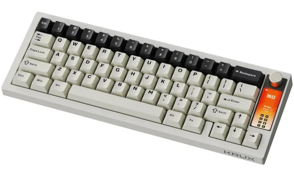 Krux mechanická klávesnice Drox / bezdrátová / Krux Violet sw./ ARGB / 2,4Ghz / BT / USB / display