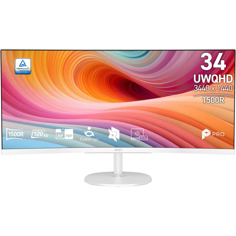 MSI monitor PRO MP341CQW E12, 34" zakřivený VA LED/3440x1440 (UWQHD)//1ms/120Hz/