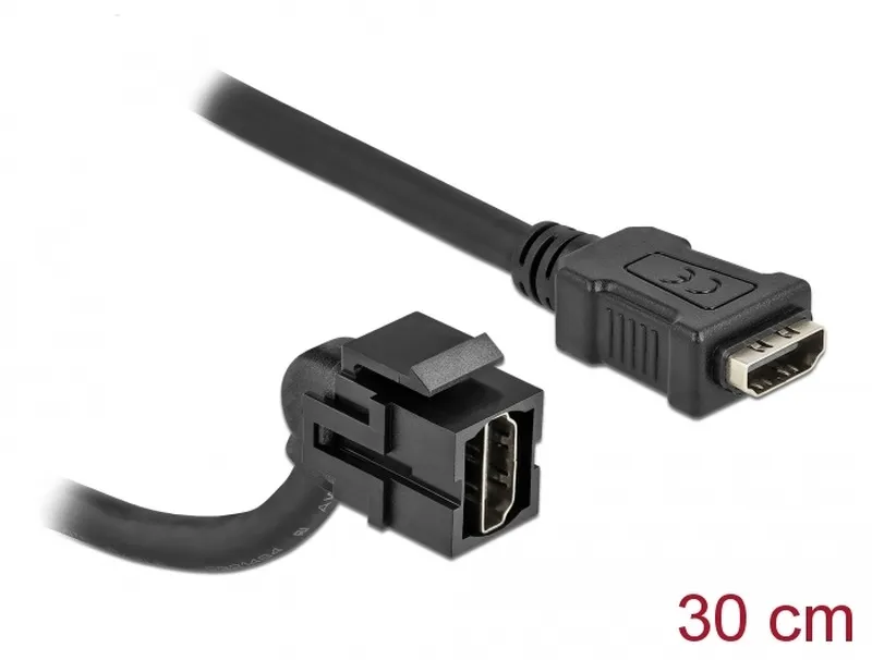 Delock Keystone modul HDMI samice 110° > HDMI samice s kabelem černá