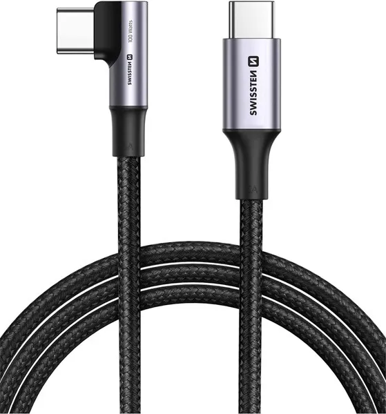 SWISSTEN TEXTILNÍ DATOVÝ KABEL ARCADE USB-C / USB-C 2 M, 5A (100W) PRO NOTEBOOKY