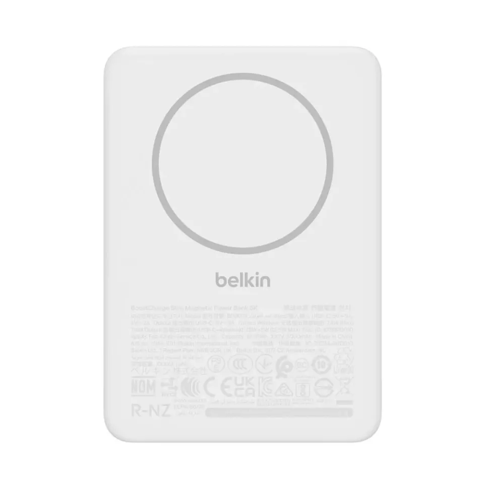 Belkin BOOST CHARGE Qi2 Magnetická Bezdrátová PowerBanka, 5000mAh, slim, bílá