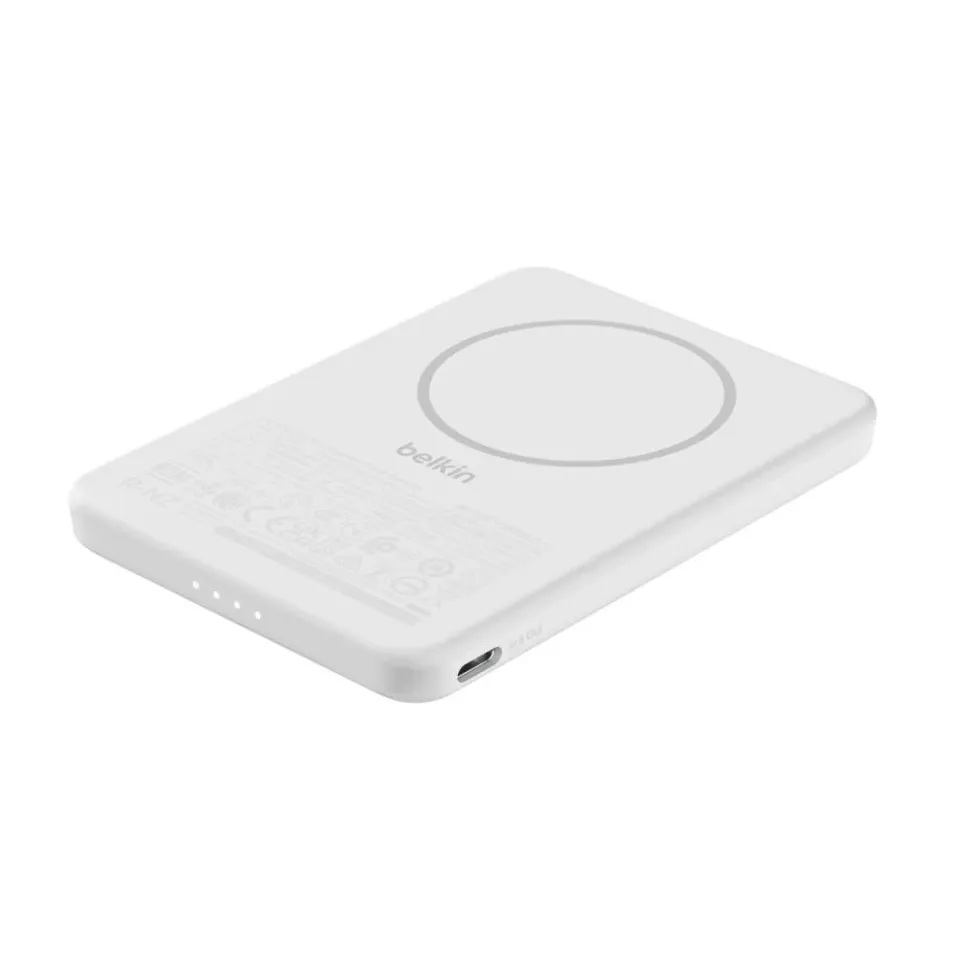 Belkin BOOST CHARGE Qi2 Magnetická Bezdrátová PowerBanka, 5000mAh, slim, bílá