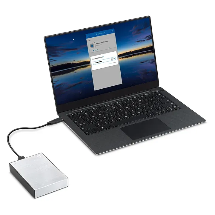Seagate One Touch with Password, 5TB externí HDD, 2.5", USB 3.0, stříbrný