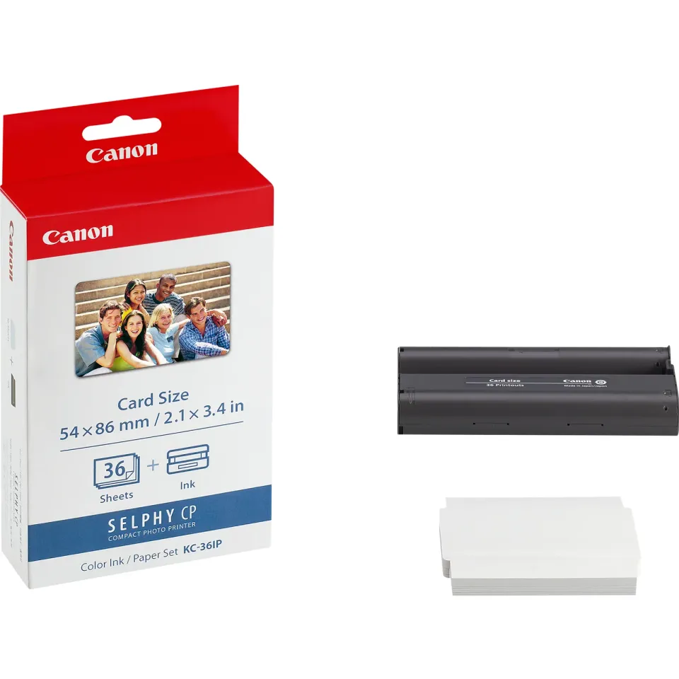 Canon KC-36IP – Farbband- und Papierset im Kreditkartenformat 54 × 86 mm, 36 Drucke, für SELPHY CP