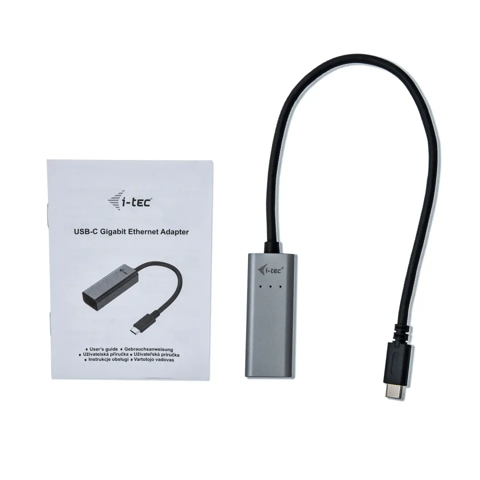 i-Tec USB-C METAL Gigabit Ethernet 10/100/1000 adaptér, LED, RJ45