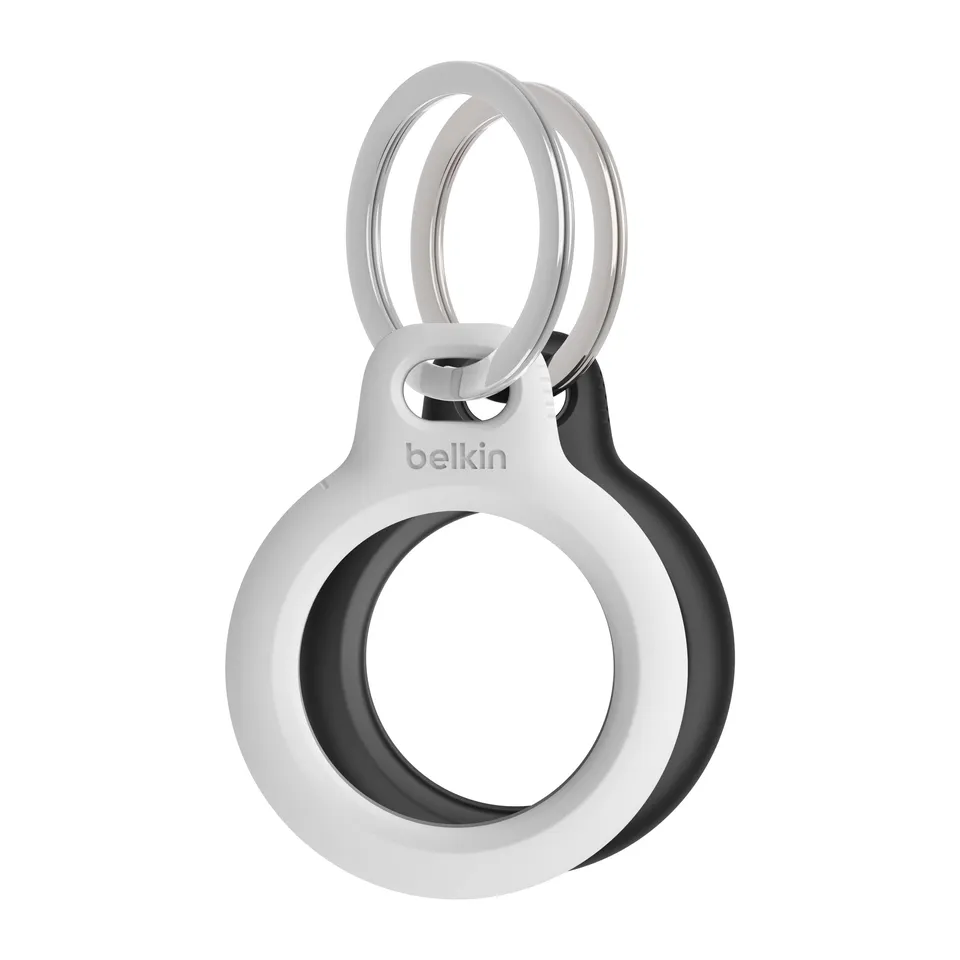 Belkin Bezpečné pouzdro na AirTag s kroužkem na klíče – černé & bílé – 2pack