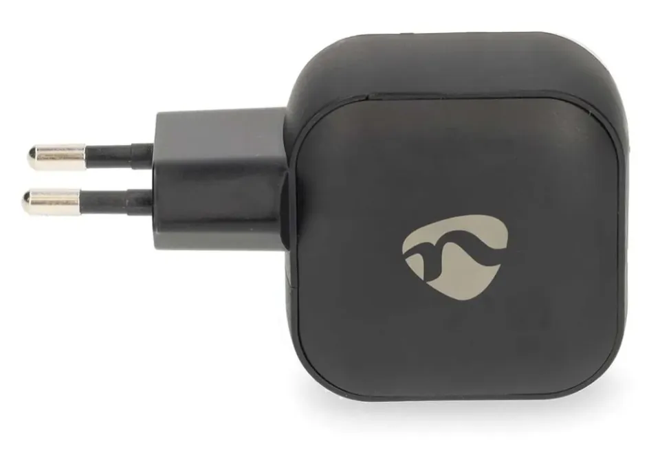 NEDIS síťová nabíječka/ 45 W/ PD 3.0/ rychlé nabíjení/ 2.25 / 3.0 A/ 2x USB-C/ černá