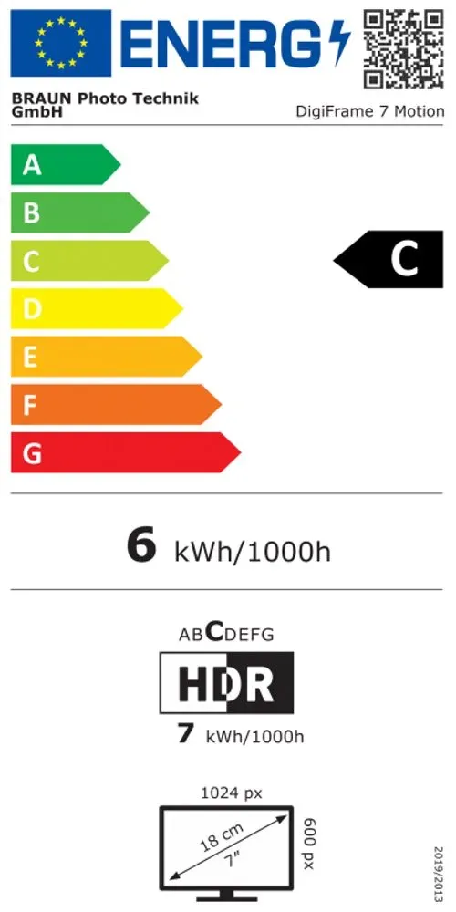 Braun fotorámeček 7 Motion (7", 1024x600px, 16:9 LED, FullHD, 4GB)
