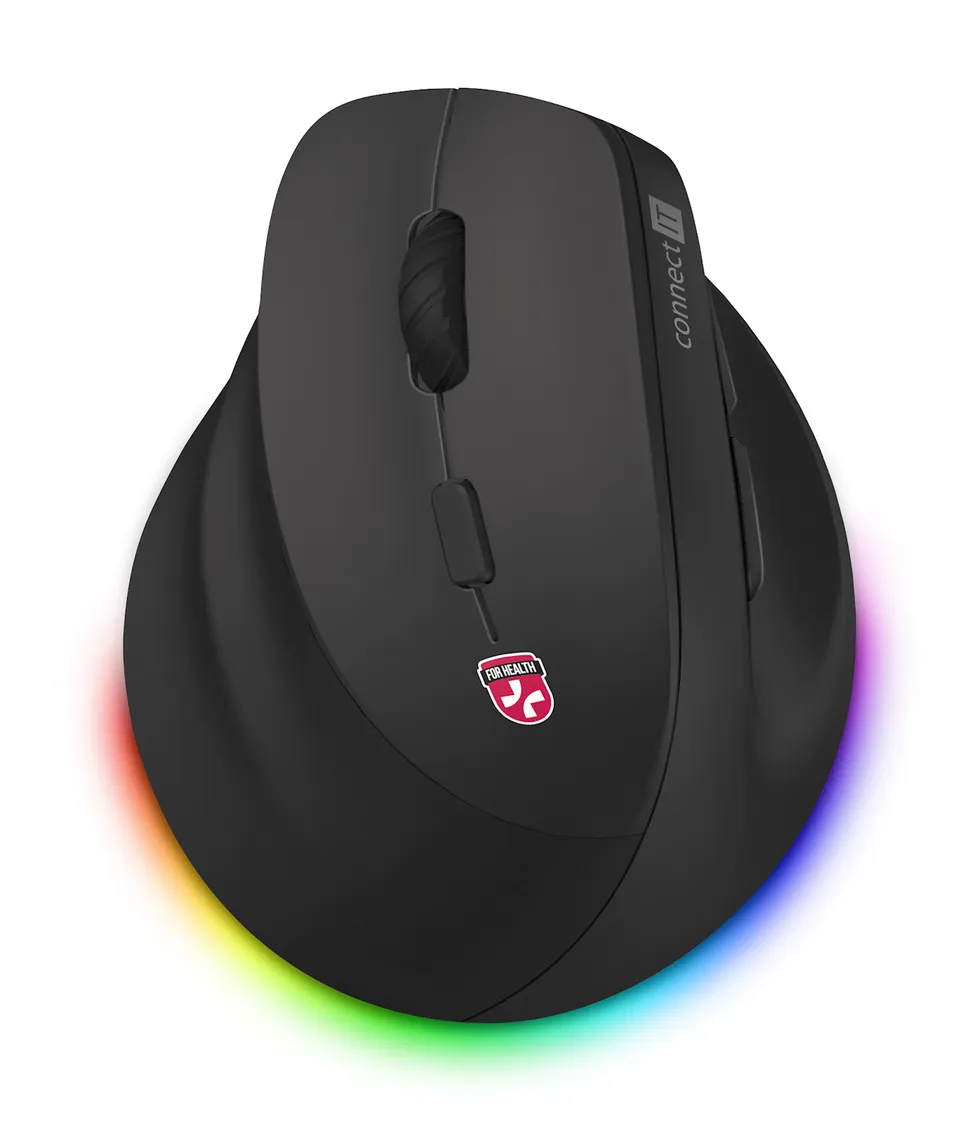 CONNECT IT FOR HEALTH Cloudy Left bezdrátová vertikální myš pro leváky, RGB pods