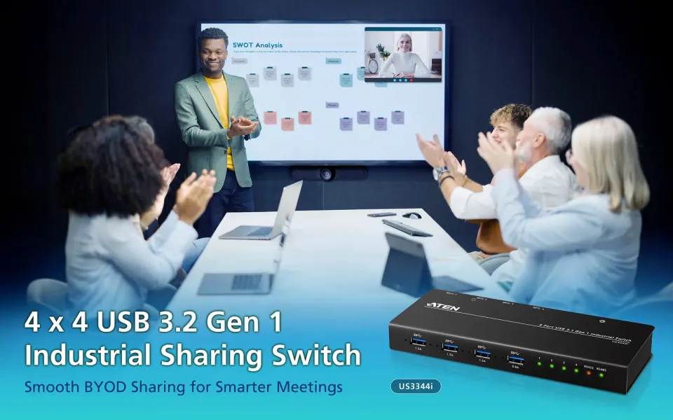 ATEN 4-Port USB3.1 Gen 1 Industrial Switch
