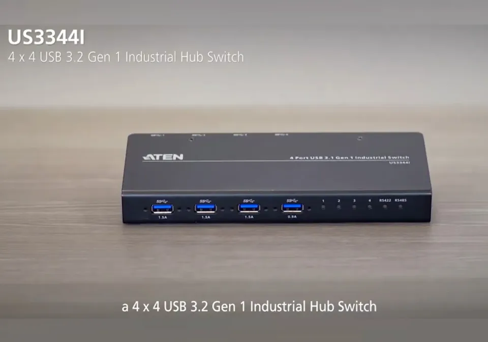 ATEN 4-Port USB3.1 Gen 1 Industrial Switch