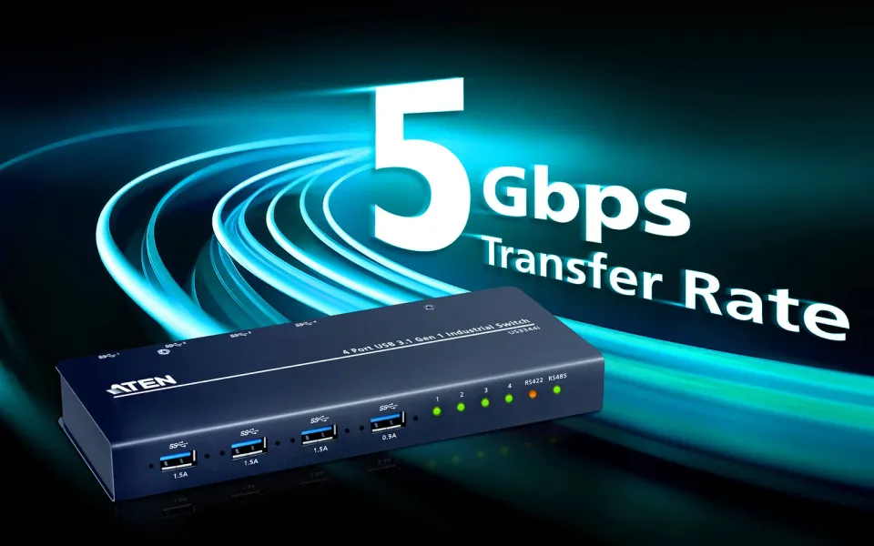 ATEN 4-Port USB3.1 Gen 1 Industrial Switch