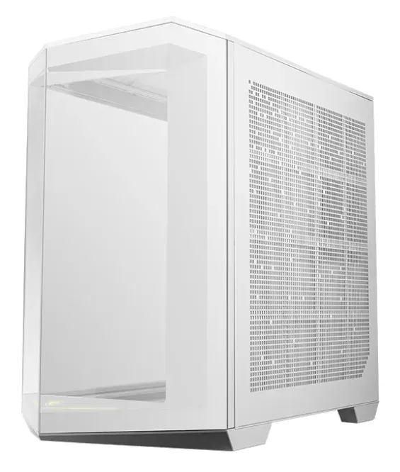 MSI skříň MAG PANO 100R PZ White/ bez zdroje/ levé a přední sklo/ 4x 120 mm A-RGB fan/ 1x USB-C/ 1x USB3.2/ bílá