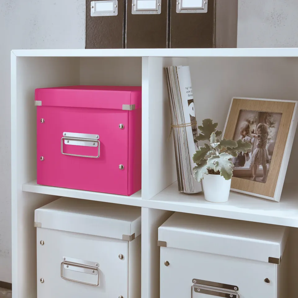 LEITZ Čtvercová krabice Click&Store, velikost M (A5), růžová