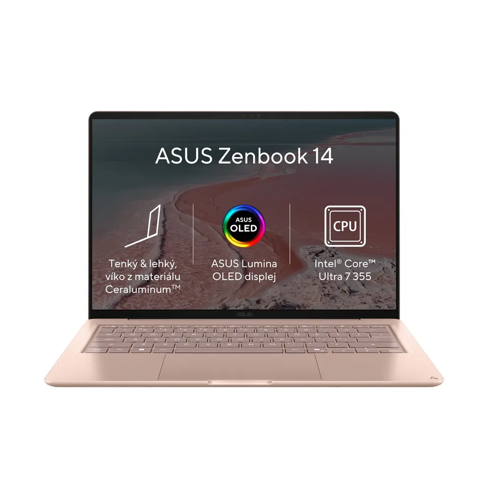 ASUS Zenbook 14/UX3480AA-OLED249W/U7-355/14"/2880x1800/24GB/512GB/Intel int/W11H/Pink/2R