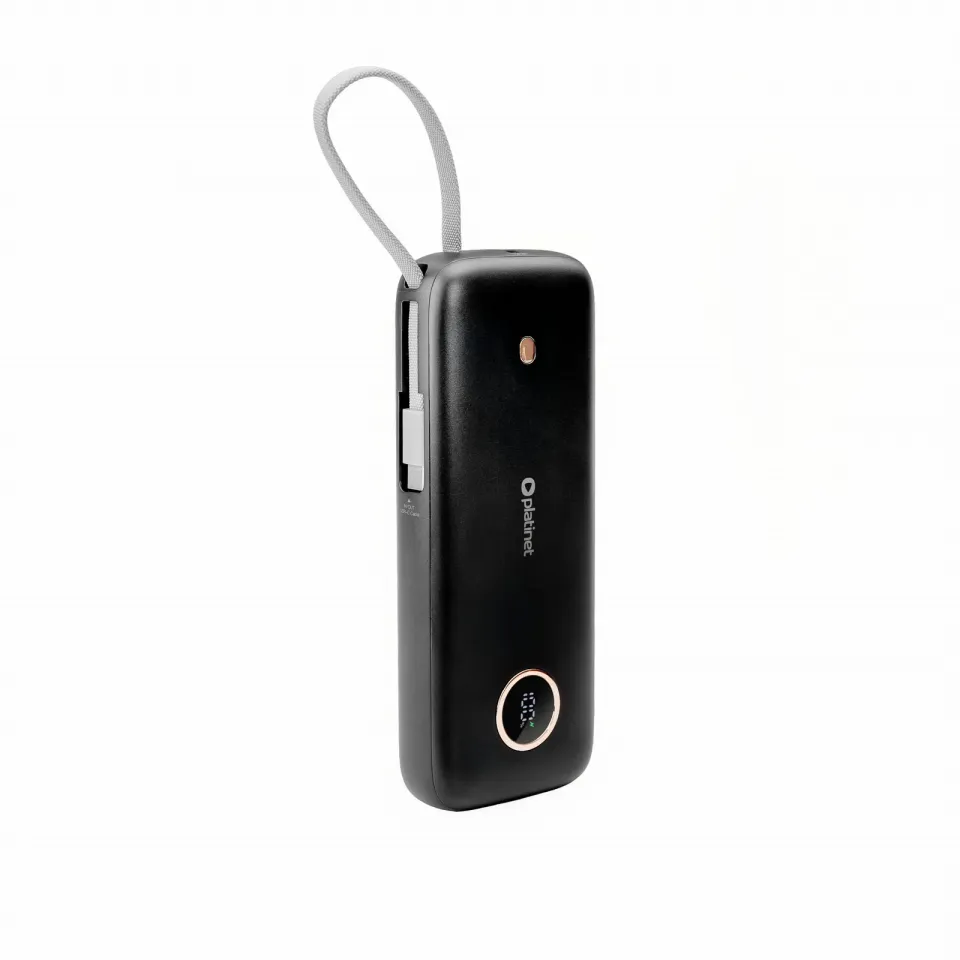 Platinet Powerbanka 20000 mAh 70W Power Delivery, 1xUSB-C, 1xUSB-A, kabel USB-C 1m, černá
