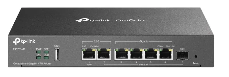 TP-Link ER707-M2 Multigigabitový Omada VPN router ( 1x2,5G WAN/LAN 1x2,5G LAN 4x