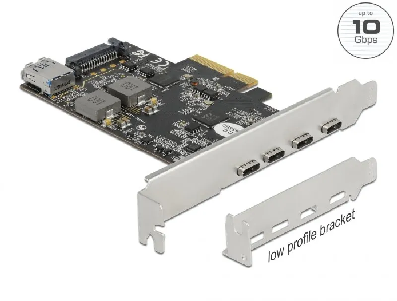 Delock PCI Express x4 Karta na 4 x USB Type-C + 1 x USB Typ-A - SuperSpeed USB 1