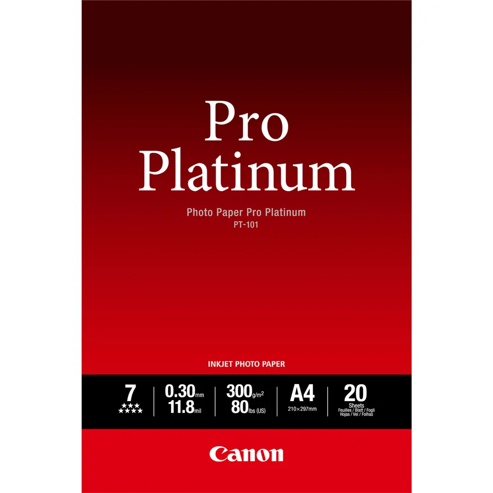 Canon fotopapír PT-101 - A4 - 300g/m2 - 20listů - lesklý
