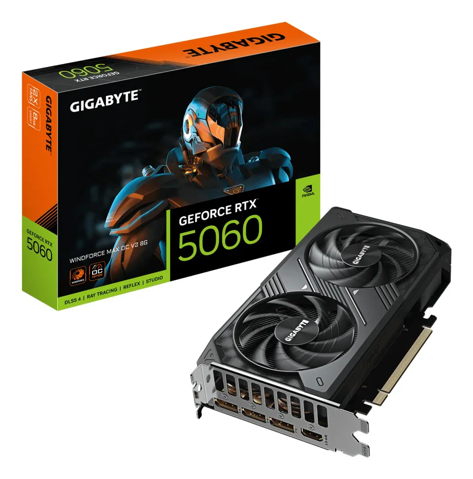 GIGABYTE VGA NVIDIA GeForce RTX 5060 WINDFORCE MAX OC V2 8G, 8G GDDR7, 3xDP, 1xHDMI