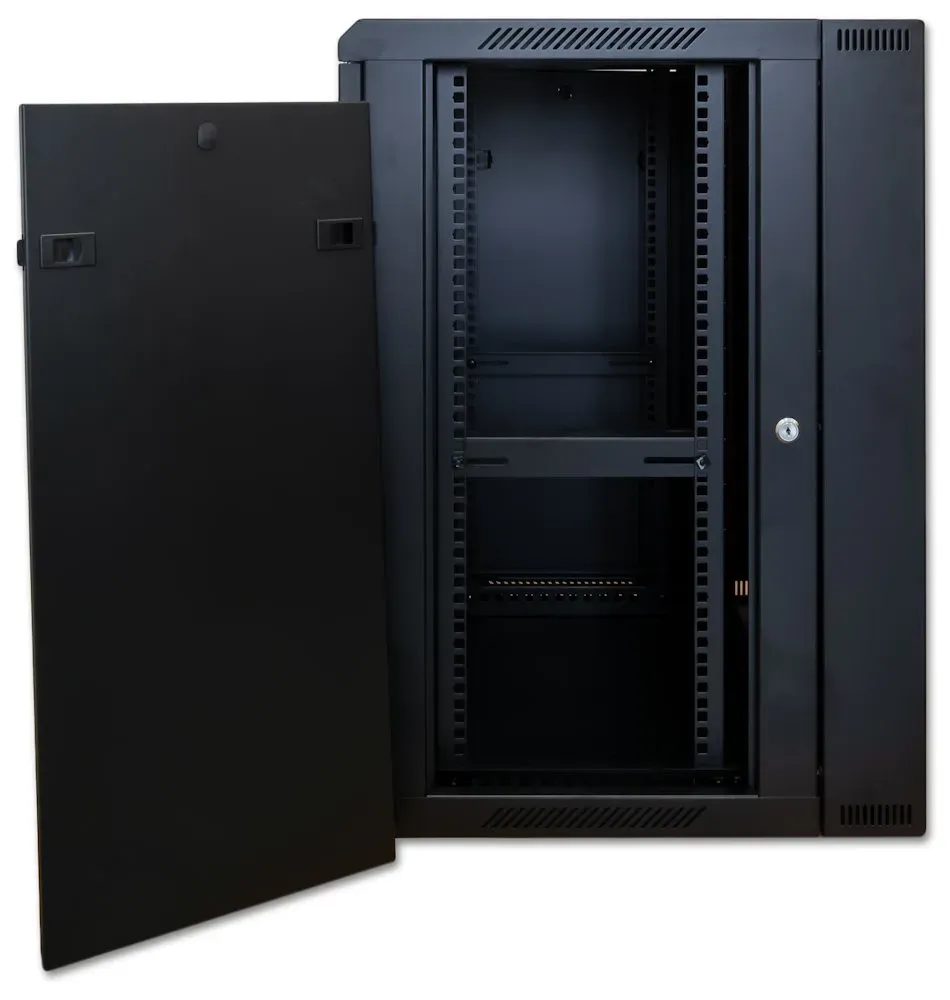XtendLan 12U/600x550, na zeď, dvoudílný, skleněné dveře (WD-12U-65-BLACK)