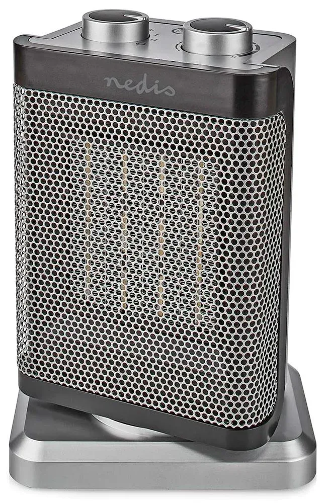NEDIS keramický horkovzdušný ventilátor PTC/ termostat/ spotřeba 1500 W/ 2 tepelné režimy/ ochrana proti převrácení