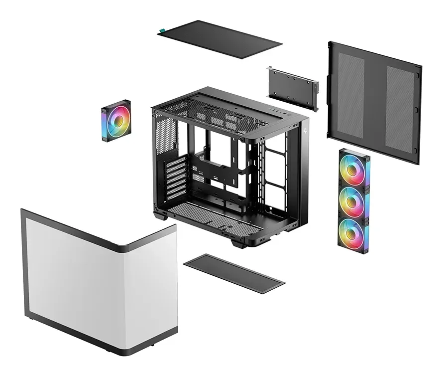 DEEPCOOL Case CG530U 4F, ATX, Průhledná bočnice, 4x120mm ARGB Fan, černá
