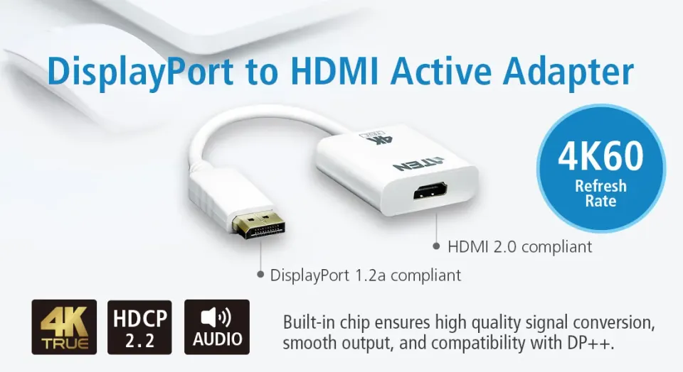 ATEN True 4K DisplayPort to HDMI Active Adapter