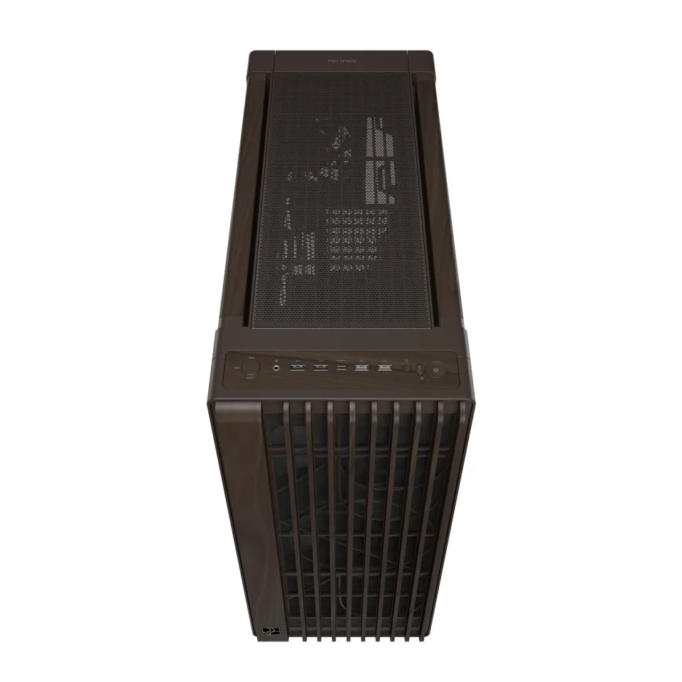 ASUS case PROART PA602 WALNUT WOOD RETRO TG, Mid Tower, průhledná bočnice, hnědá